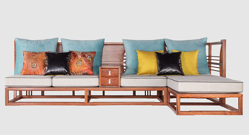 海口中式家居装修实木沙发组合家具效果图